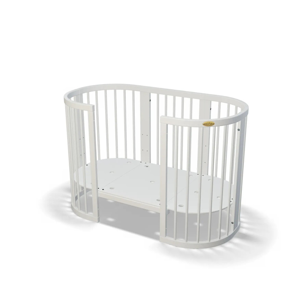 Ліжечко-трансформер IngVart Smart Bed Round 9в1 Eco line з іонами срібла, біле