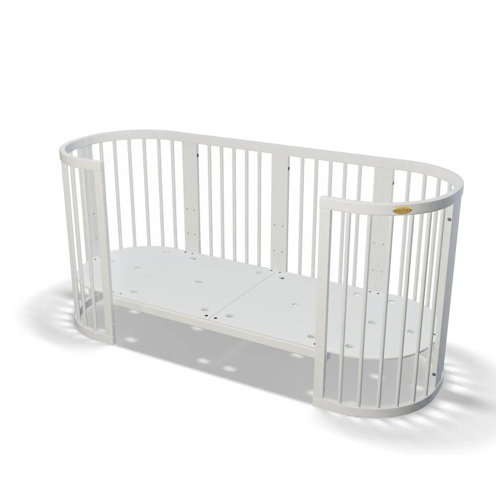 Ліжечко-трансформер IngVart Smart Bed Round 9в1 Eco line з іонами срібла, біле