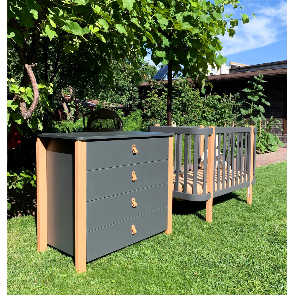 Veres Monaco | Верес Монако 900 - детский комод (90 см) • Anthracite Natural | Темно-серый