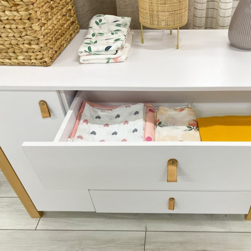 Veres Monaco | Верес Монако 1200  - детский комод (120 см) • White Natural | Бело-буковый