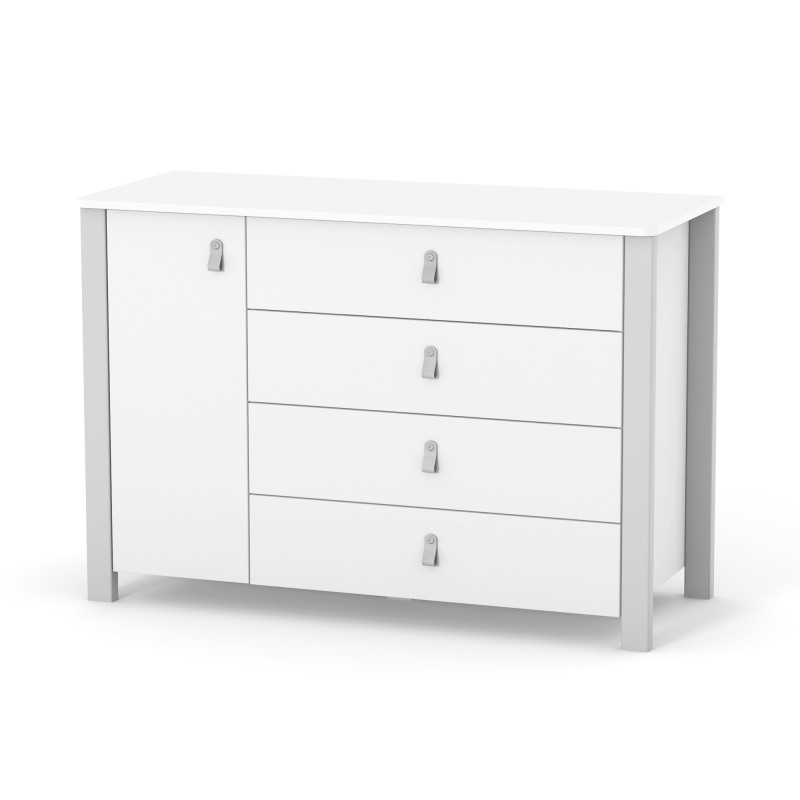 Veres Monaco | Верес Монако 1200 - дитячий комод (120 см) • White Grey | Біло-сірий