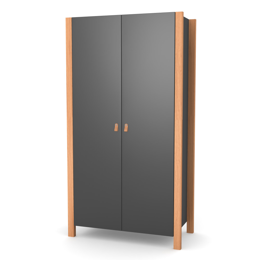 Veres Monaco | Верес Монако 960 - детский шкаф для вещей, двухдверный (96х47х180 см) • Anthracite Natural | Темно-серый