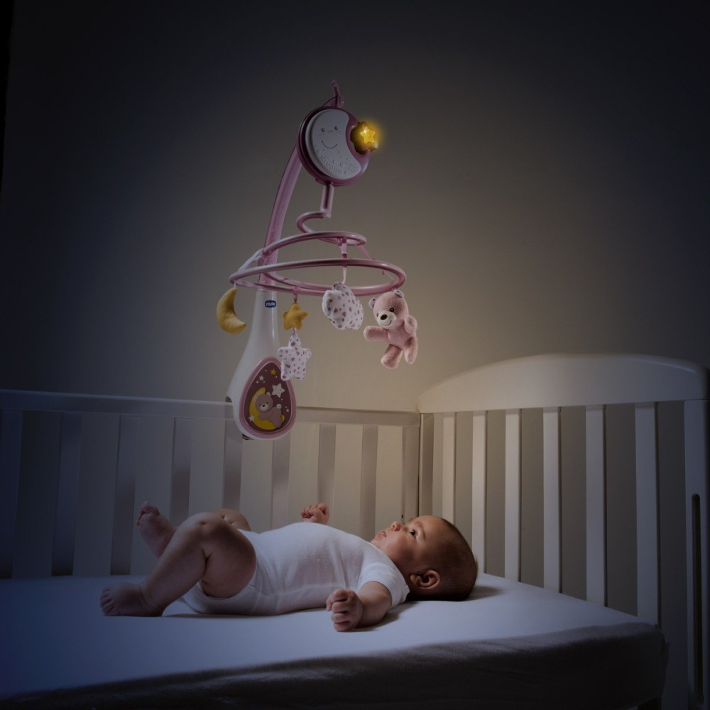 Chicco Next2Dreams - музичний мобіль на ліжечко з нічником • Рожевий Chicco Next2Dreams - музичний мобіль на ліжечко з нічником • Рожевий