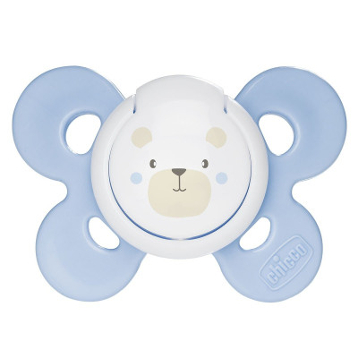 Chicco Physio Comfort 2-6 мес., 1 шт. - ортодонтическая силиконовая пустышка с контейнером • Голубой