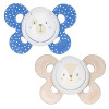 Chicco Physio Comfort 6-16 мес., 2 шт. - набор из двух ортодонтических силиконовых пустышек с контейнером • Голубой