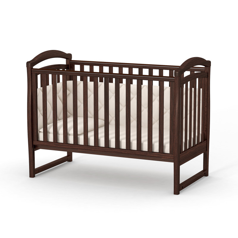 Veres LD6 | Верес ЛД6 - дитяче ліжечко, рухома бокова стінка (120x60 см) • Walnut | Горіховий