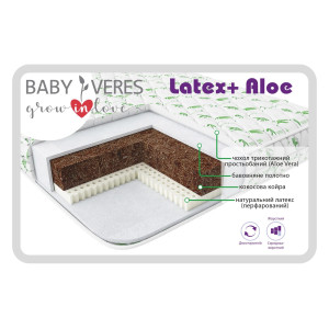 Baby Veres Latex + Aloe vera - матрас для новорожденного, с двухсторонним основанием • 120x60x10 см