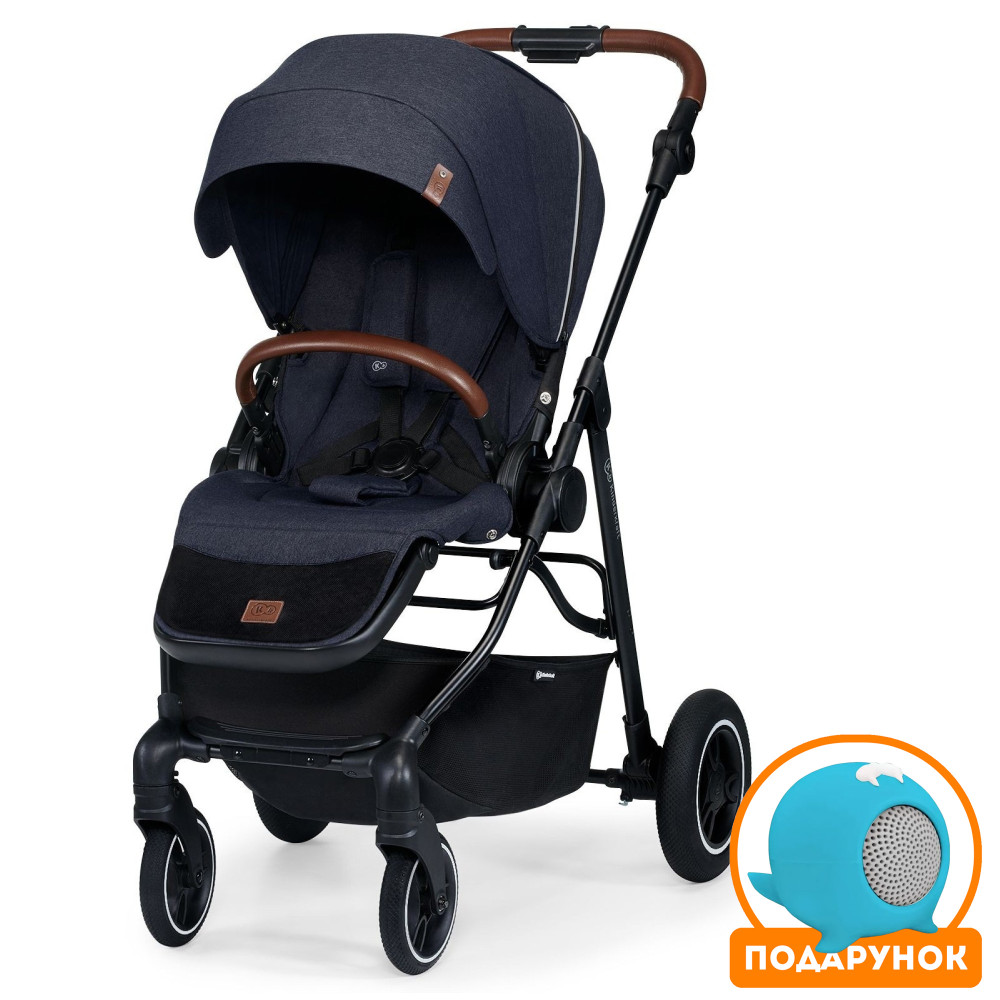 Kinderkraft All Road - прогулочная коляска с большими колёсами и реверсивным блоком (сиденье устанавливается лицом к маме), портативная Bluetooth-колонка iDance Cuty Sealion 10W в подарок • Imperial Blue (KKWALRONAV0000)