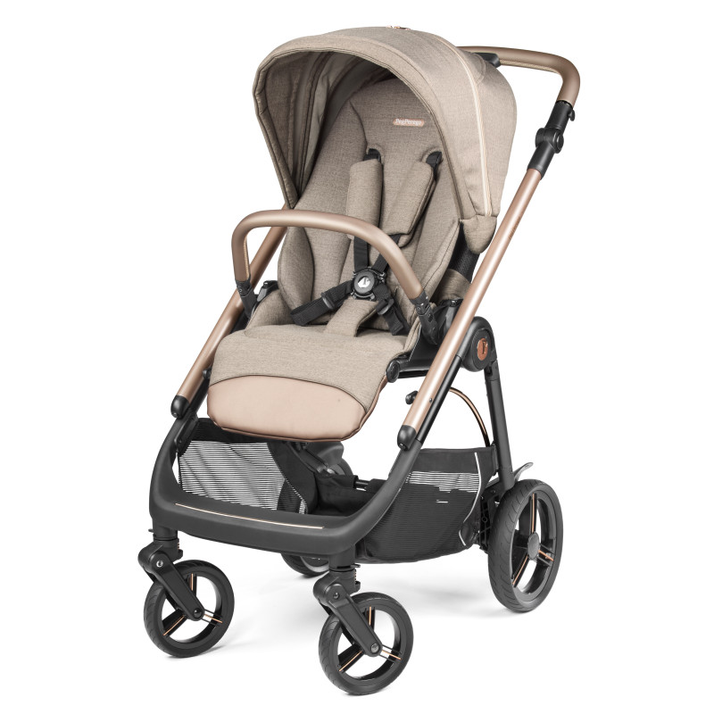 Peg Perego Veloce - всесезонна прогулянкова коляска, реверсивний прогулянковий блок, компактне складання • Mon Amour (рожеве золото)