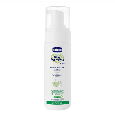 Chicco Baby Moments Kids Шампунь-кондиционер 150 мл - пенка 2 в 1 Без слез