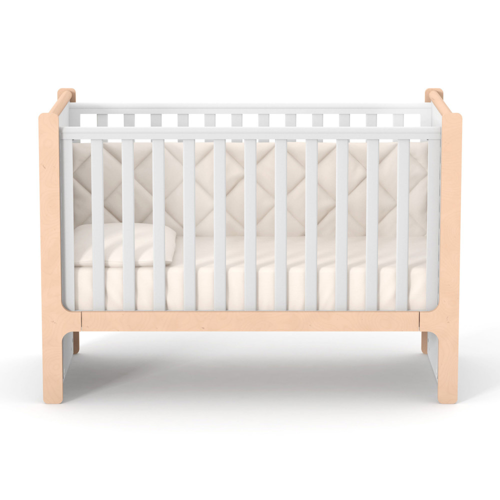 Veres Nice | Верес Ницца - детская кроватка, подвижная боковая стенка (120x60 см) • White Natural | Бело-буковый