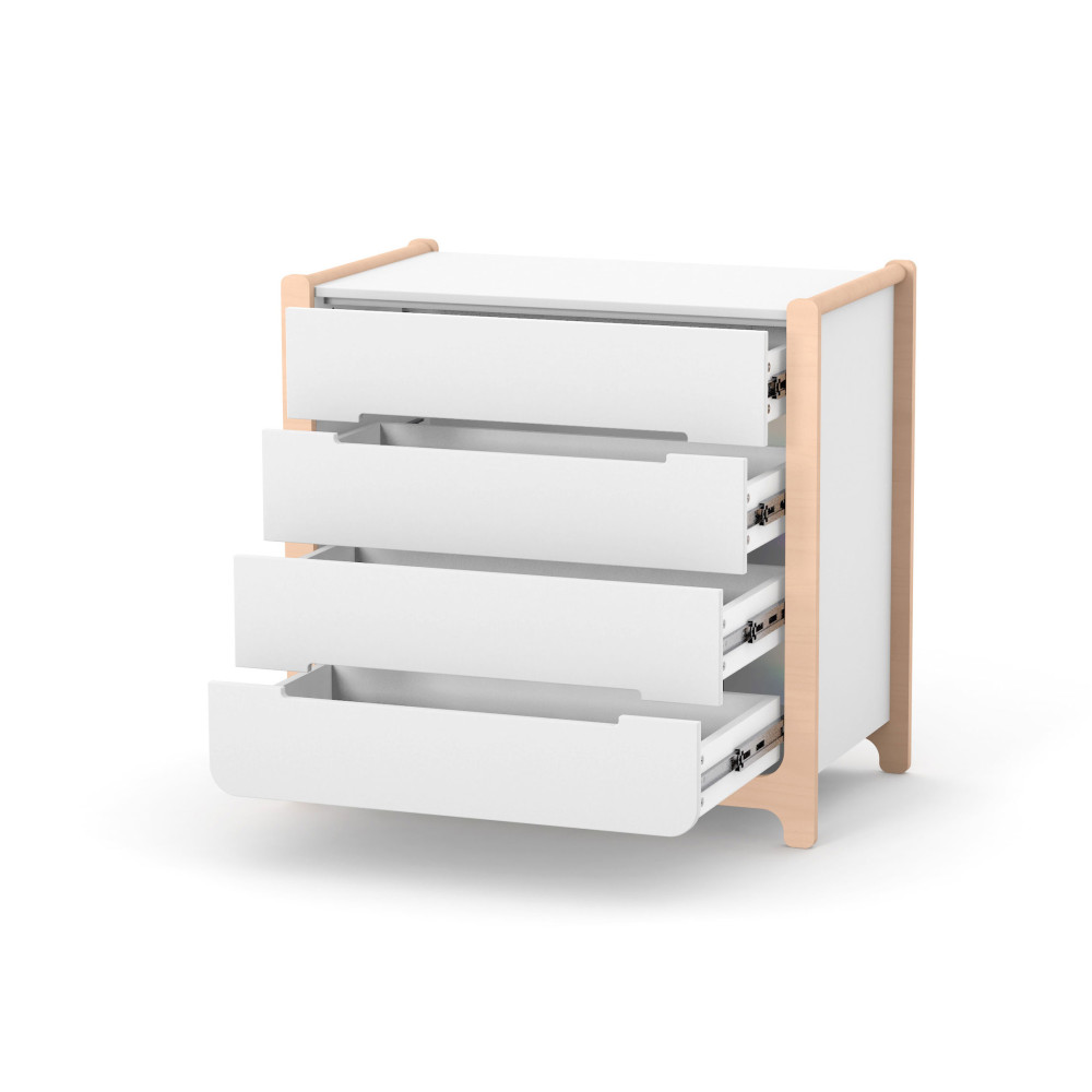 Veres Nice | Верес Ницца 900 - детский комод (90 см) • White Natural | Бело-буковый