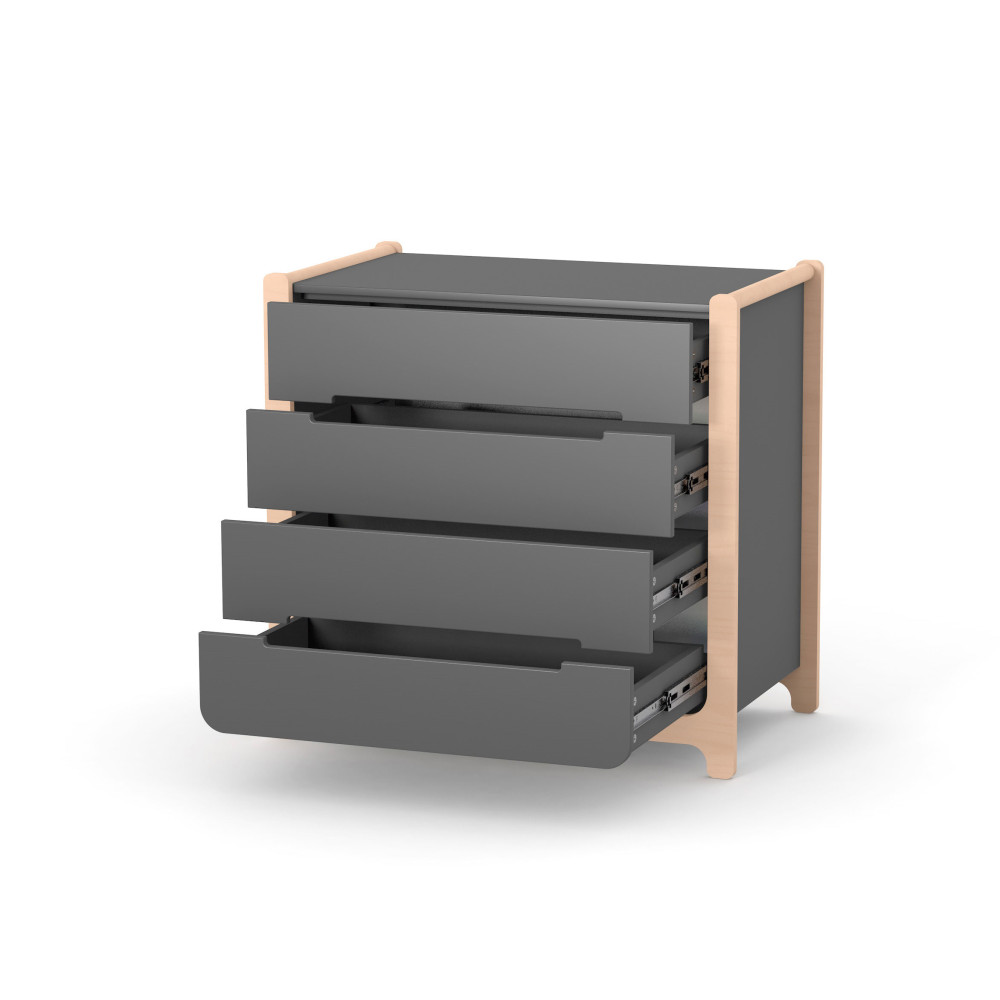 Veres Nice | Верес Ницца 900 - детский комод (90 см) • Anthracite Natural | Темно-серый