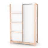 Veres Nice | Верес Ницца 1200 - шкаф с ящиками (120 см) • White Natural | Бело-буковый