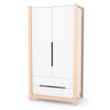 Veres Nice | Верес Ницца 950 - шкаф с ящиками, двухдверный (95x52.7x179.7 см) • White Natural | Бело-буковый