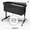 Espiro Cloud - приставная детская кроватка на колесах, манеж (4 колеса, регулировка высоты, сумка для переноски в комплекте) • 07 Gray Center
