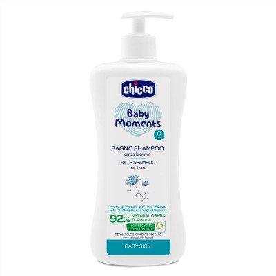 Chicco Baby Moments Шампунь 500 мл - для тела и волос Без слез с календулой