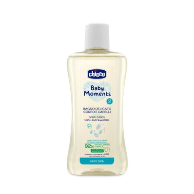 Chicco Baby Moments Гель-шампунь Овес 200 мл - для тела и волос «Без слез» с экстрактом овса