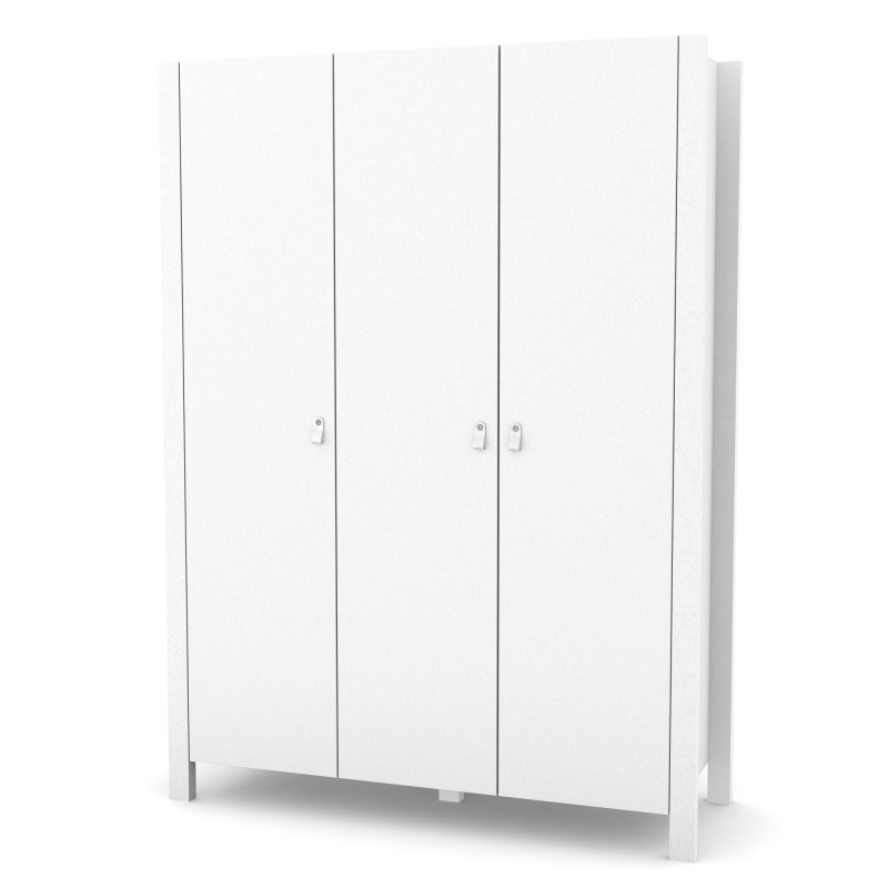 Veres Monaco | Верес Монако 1310 - дитяча шафа для речей, тридверна (131x47x179.5 см) • White | Білий