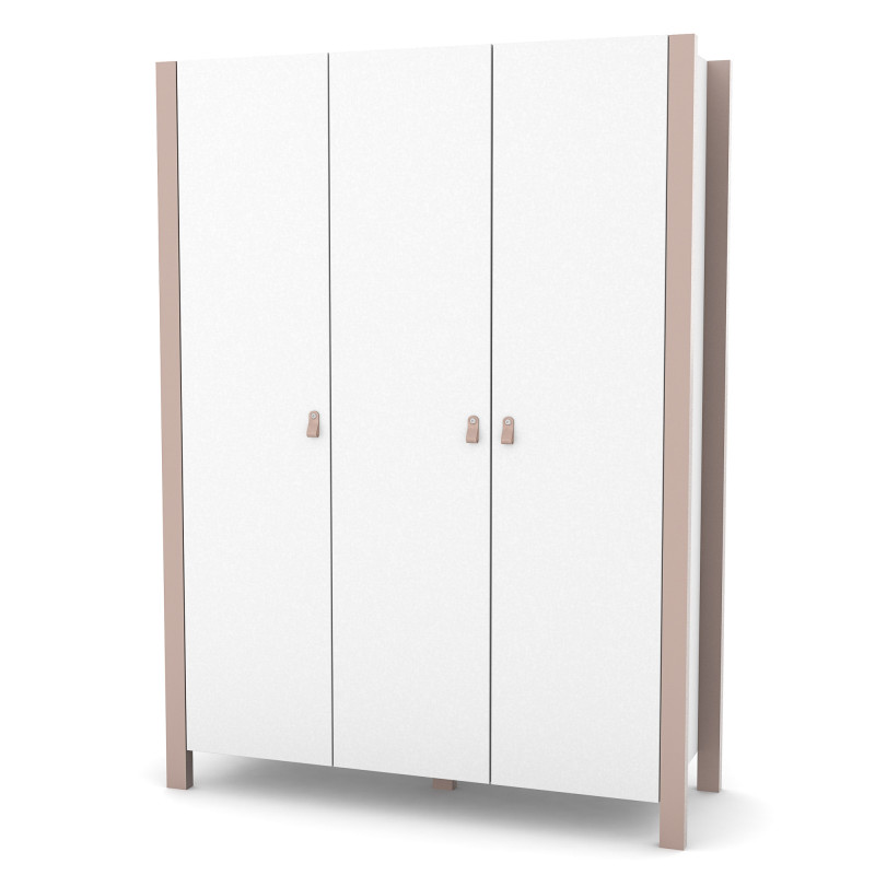 Veres Monaco | Верес Монако 1310 - дитяча шафа для речей, тридверна (131x47x179.5 см) • Cappuccino White | Капучіно-білий