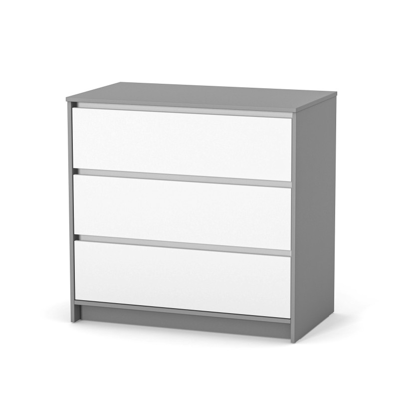 Veres Bern | Верес Берн 900 - дитячий комод  (90 см) • White Graphite | Біло-графітовий