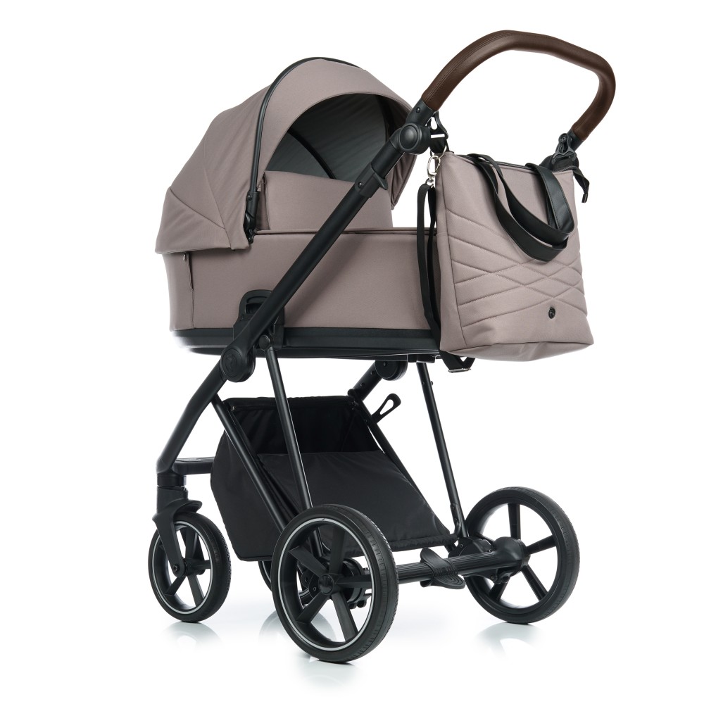 Roan Ivi 2.0 - детская коляска 2в1, всесезонная, большие колеса, мягкая амортизация, солнцезащитный козырек в комплекте • Cocoa (R-I-CA)