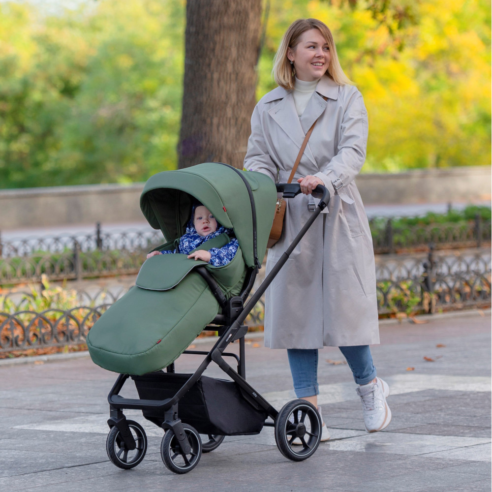 Carrello Alfa 2023 CRL-5508 - прогулочная коляска с реверсивным блоком (сиденье устанавливается лицом к маме), регулируется высота капюшона • Sea Green
