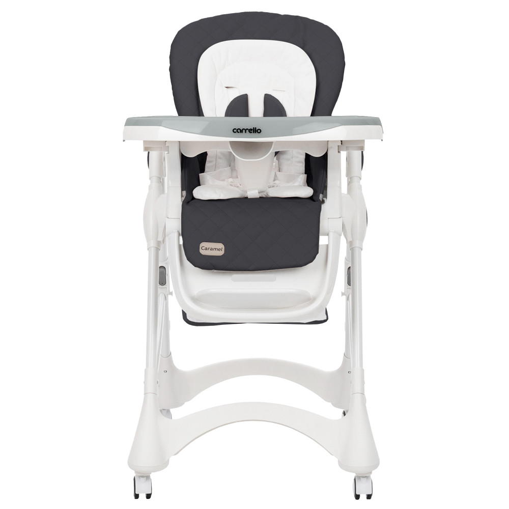 Carrello Caramel CRL-9501/3 - стульчик для кормления на колесиках (мягкий матрасик, корзина для игрушек) • Palette Grey