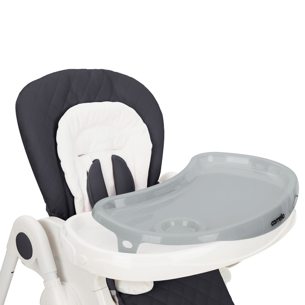 Carrello Caramel CRL-9501/3 - стульчик для кормления на колесиках (мягкий матрасик, корзина для игрушек) • Palette Grey