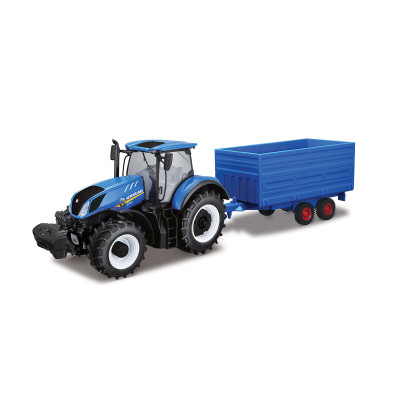 Bburago Farm Трактор New Holland с прицепом - автомодель (18-44067)