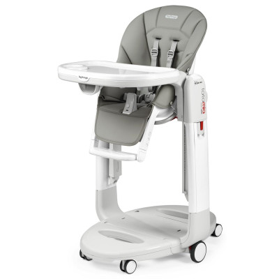 Peg Perego Tatamia Follow Me - стульчик для кормления, шезлонг и качалка, экокожа • Ice (серый) Peg Perego Tatamia Follow Me - стульчик для кормления, шезлонг и качалка, экокожа • Ice (серый)
