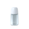 Suavinex Colour Essence - детская силиконовая бутылочка от 3 месяцев, 240 мл, физиологическая соска медленный поток • Светло-голубая
