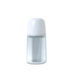 Suavinex Colour Essence - детская силиконовая бутылочка от 3 месяцев, 240 мл, физиологическая соска медленный поток • Светло-голубая