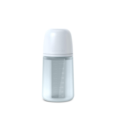 Suavinex Colour Essence - детская силиконовая бутылочка от 3 месяцев, 240 мл, физиологическая соска медленный поток • Светло-голубая Suavinex Colour Essence - детская силиконовая бутылочка от 3 месяцев, 240 мл, физиологическая соска медленный поток • Светло-голубая