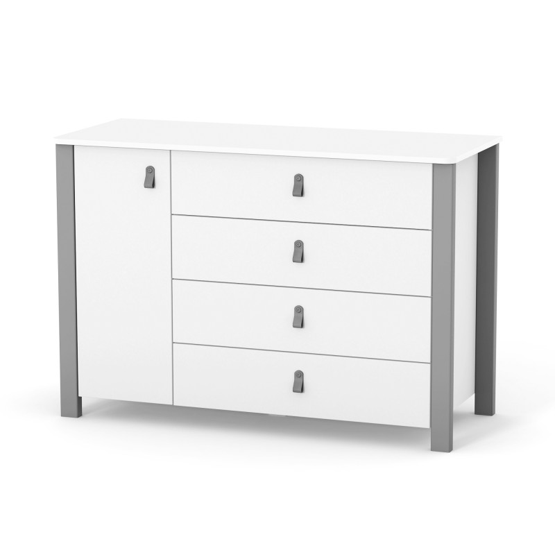 Veres Monaco | Верес Монако 1200 - дитячий комод (120 см) • White Graphite | Біло-графітовий