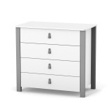 Veres Monaco | Верес Монако 900 - дитячий комод (90 см) • White Graphite | Біло-графітовий