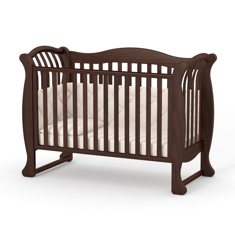 Veres LD19 | Верес ЛД19 - дитяче ліжечко, рухома бокова стінка (120x60 см) • Walnut | Горіховий