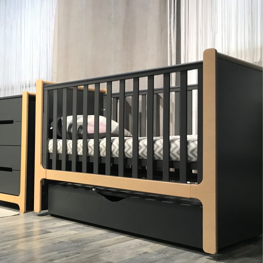 Veres Nice | Верес Ницца - поперечный маятник с ящиком для кроватки Nice • Anthracite Natural | Темно-серый
