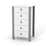 Veres Monaco | Верес Монако 600 - детский комод, высокий (60 см) • White Graphite | Бело-графитовый
