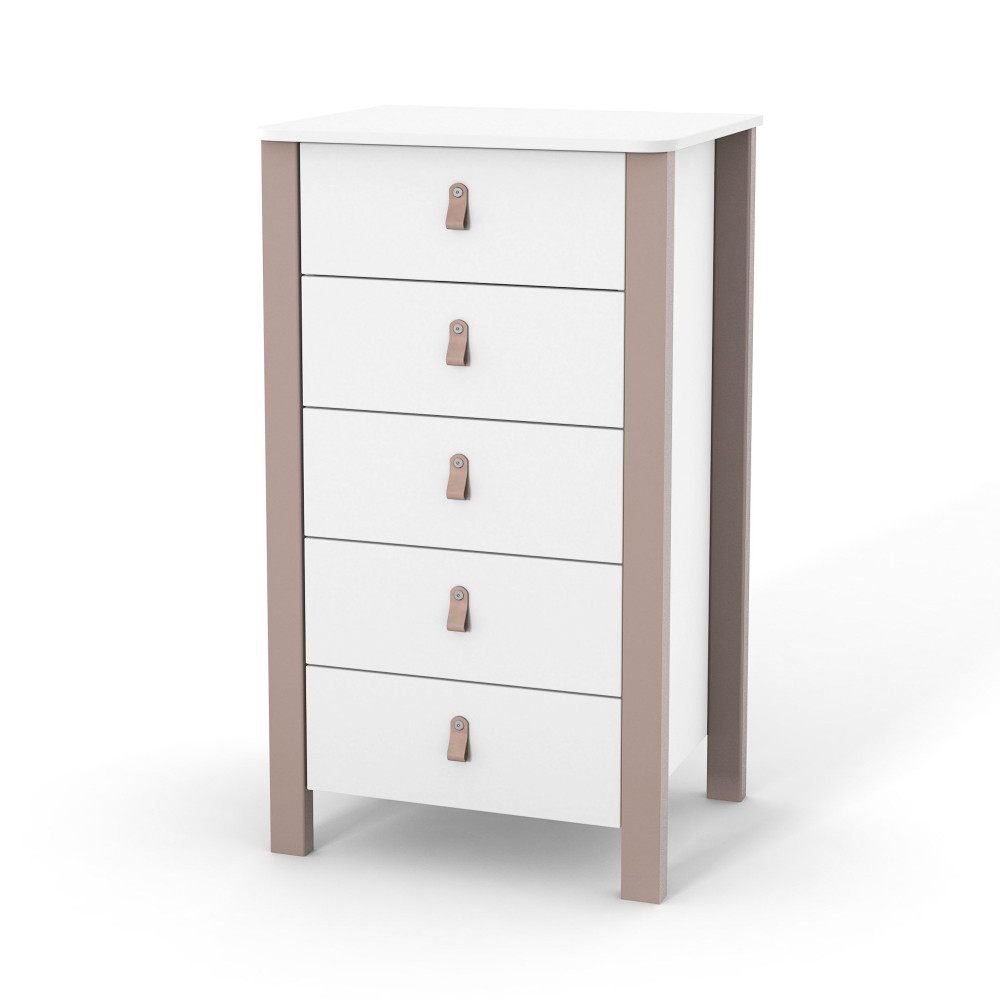Veres Monaco | Верес Монако 600  - дитячий комод, високий (60 см) • Cappuccino White | Капучино-білий