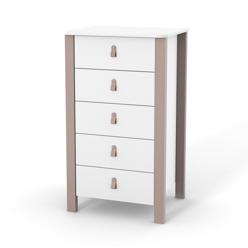 Veres Monaco | Верес Монако 600  - дитячий комод, високий (60 см) • Cappuccino White | Капучино-білий