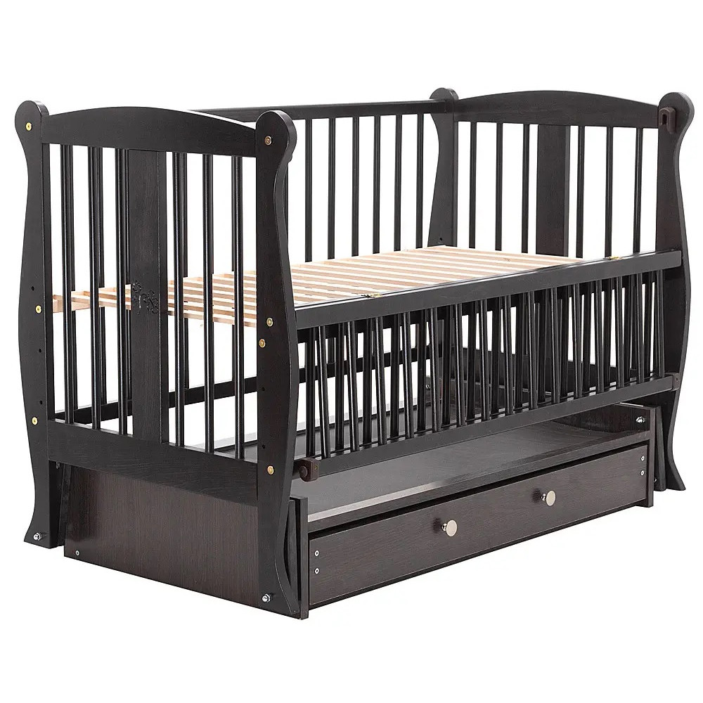 Ліжечко Babyroom Грація DGMYO-3 маятник, ящик, відкидний бік, бук венге (625932)