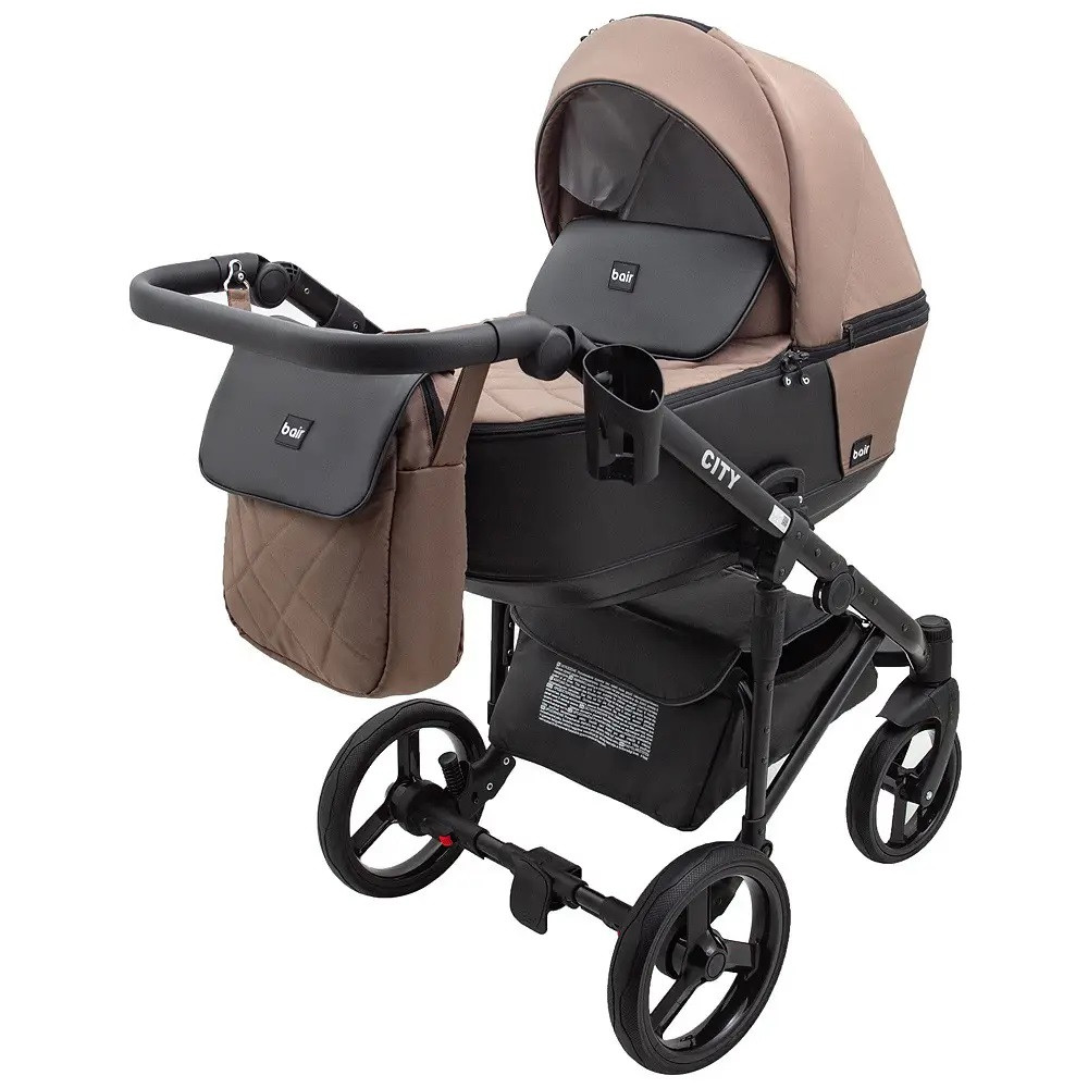 Коляска 2 в 1 Bair City Soft 273 капучино-чорний (680692)