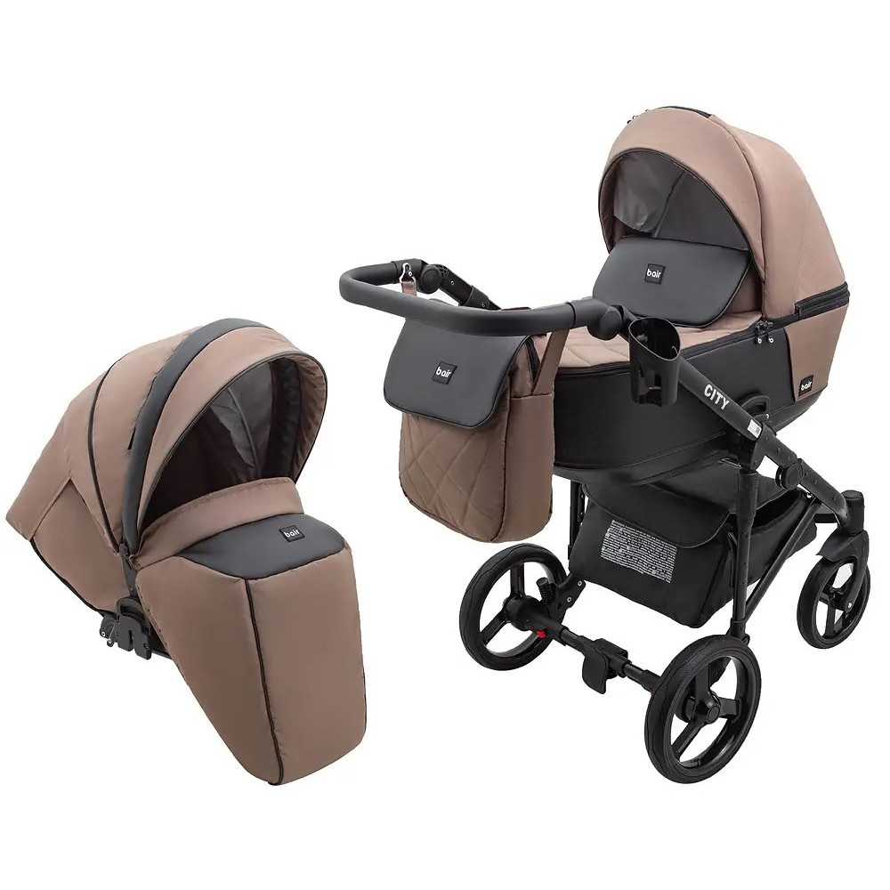 Коляска 2 в 1 Bair City Soft 273 капучино-чорний (680692) Коляска 2 в 1 Bair City Soft 273 капучино-чорний (680692)