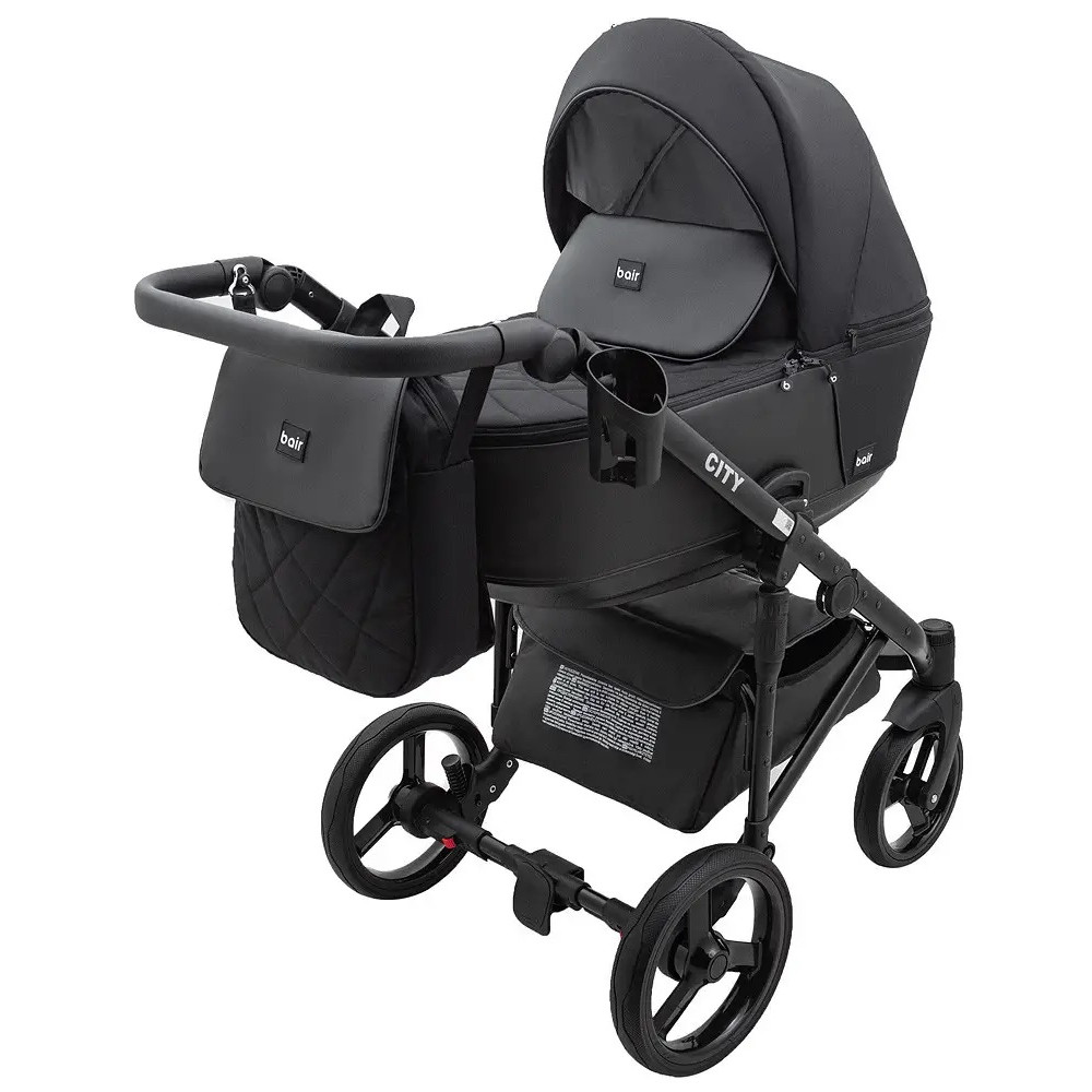 Коляска 2 в 1 Bair City Soft 452 черный (680691)