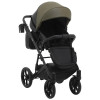 Коляска 2 в 1 Bair Kiwi шкіра 100% BK-11/15 хакі-чорний (625454)