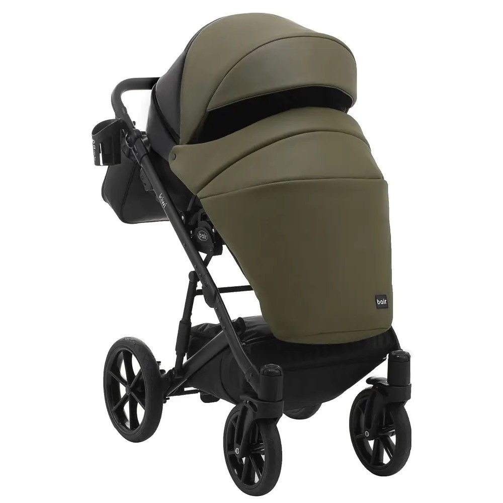 Коляска 2 в 1 Bair Kiwi шкіра 100% BK-11/15 хакі-чорний (625454) Коляска 2 в 1 Bair Kiwi шкіра 100% BK-11/15 хакі-чорний (625454)