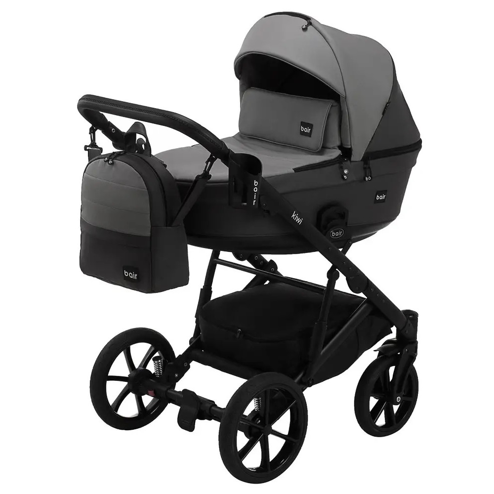 Коляска 2 в 1 Bair Kiwi шкіра 100% BK-21/15 сірий-графіт (625452)