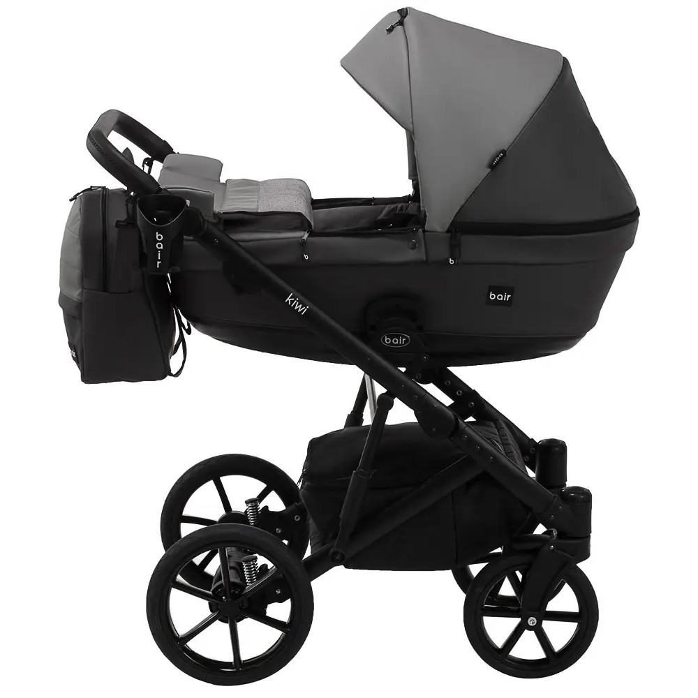Коляска 2 в 1 Bair Kiwi шкіра 100% BK-21/15 сірий-графіт (625452) Коляска 2 в 1 Bair Kiwi шкіра 100% BK-21/15 сірий-графіт (625452)