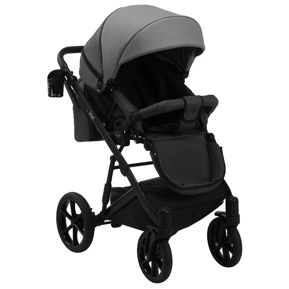 Коляска 2 в 1 Bair Kiwi шкіра 100% BK-21/15 сірий-графіт (625452) Коляска 2 в 1 Bair Kiwi шкіра 100% BK-21/15 сірий-графіт (625452)